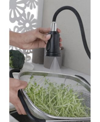 Kitchen Faucet with Pull-Down Sprayer, Single-Handle Stainless Steel Pull Out Kitchen Faucet, 2-in-1 Spray Head