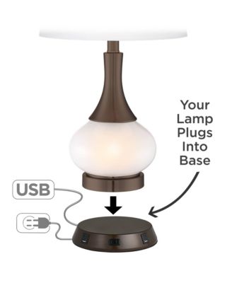 Rustic Farmhouse Table Lamp Tall with USB and AC Power Outlet