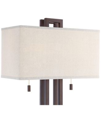 Gossard 30" Tall Large Industrial End Table Lamps Set of 2 Pull Chain Bronze Finish Metal Living Room