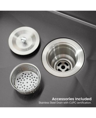 Stainless Steel Kitchen Sink, 30″x19″ Single Bowl, Undermount HandmadeSink , with US Standard Drain and Hook, SS-BL-05