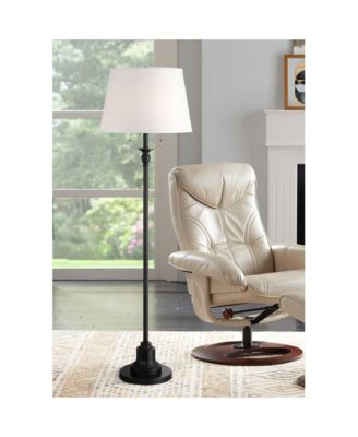 Spenser Traditional 58" Tall Standing Floor Lamp Skinny Pole Pull Chain Satin Metal Living Room Bedroom House