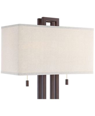 Gossard Modern Industrial Table Lamp 30" Tall Bronze with USB Charging Port  Rectangular Shade for Bedroom Living Room Office