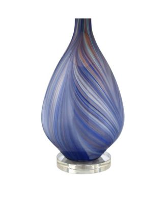 Taylor 29 Tall Teardrop Modern End Table Lamps Set of 2 Art Glass Living Room Bedroom