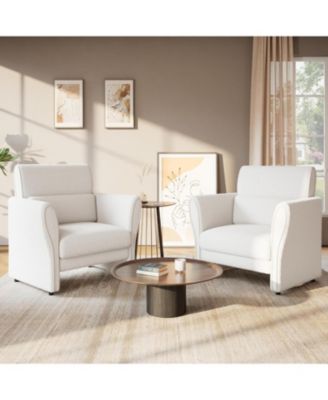 Upholstered Accent Chair with Arms, Comfy Reading Chair, Modern Lounge Chair for Living Room