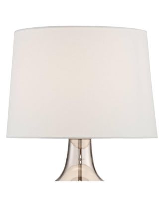 Ania Modern Table Lamp 31" Tall Clear Champagne Glass with Table Top Dimmer e Fabric Drum Shade for Bedroom Living Room
