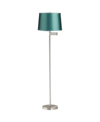Druckman Modern Tall Standing Floor Lamp Adjustable Swing Arm Metal Brushed Nickel Finish