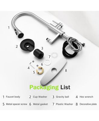 3-in-1 Kitchen Faucet with LED Temp Display, Glass Rinser and Pull-Down Sprayer, Brushed Nickel