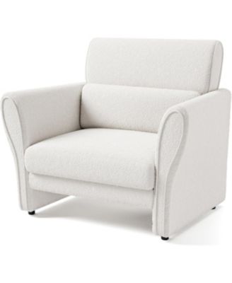 Upholstered Accent Chair with Arms, Comfy Reading Chair, Modern Lounge Chair for Living Room