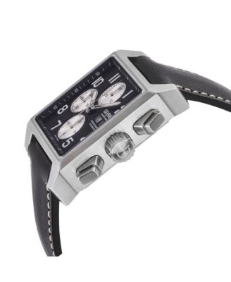 Men's Herald Square Swiss Automatic Leather Strap Watch