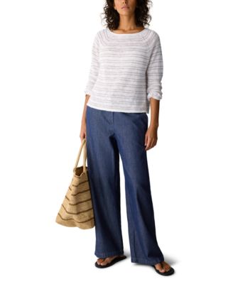 Women's Plus Size Bateau Neck Textured Sweater