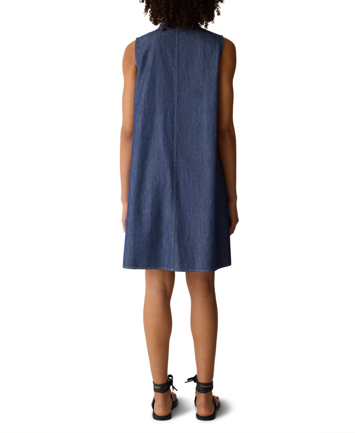 Women's Sleeveless Mandarin Band Collar Dress