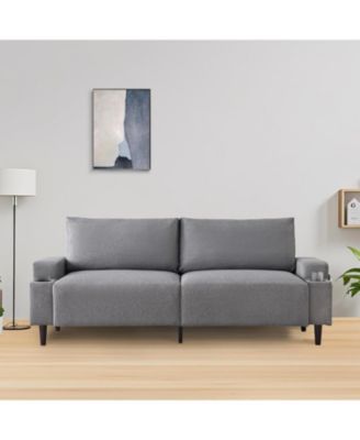 80.7" Loveseat Sofa, Fabric Sleeper Couch with Wood Frame, Easy Assembly for Apartment