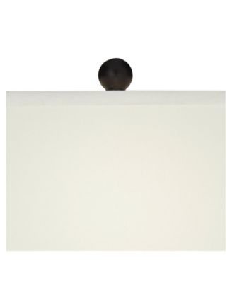 Modern Table Lamps Set of 2 with USB Charging Port 27" Tall Zebra Faux Wood Fabric Shade for Bedroom Bedside House