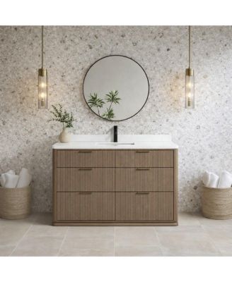 Aria 48" Bathroom Vanity Smoked Oak