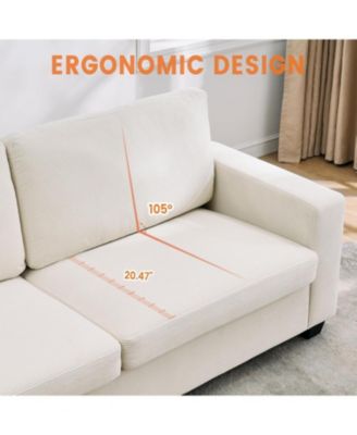 84" Oversized Corduroy Loveseat, Modern Deep Seat 2-Seater Sofa with Wide Arms for Living Room