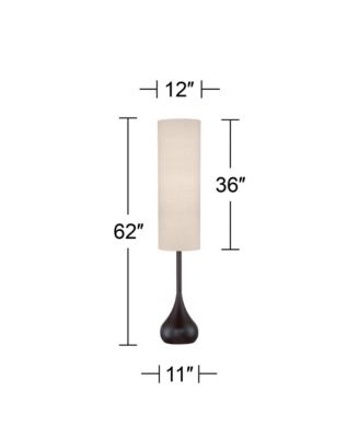 Moderne Mid Century Modern 62" Tall Droplet Floor Lamp with Smart Socket Bronze  Cylinder Shade for Living Room