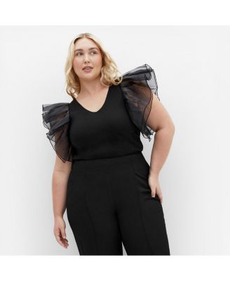 Plus size Sierra Ruffle Sleeve Top