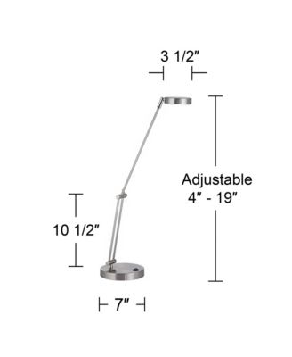 Jarrett 19" High Small Modern Desk Lamps Set of 2 Adjustable LED Satin Nickel Finish Metal Home Office