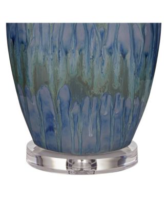 Annette 38" Tall Large Modern End Table Lamps Set of 2  Drip Finish Ceramic Living Room (Colors May Vary)