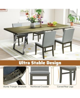 Set of 2 Velvet Upholstered High-Back Dining Chairs with Rubber Wood Legs