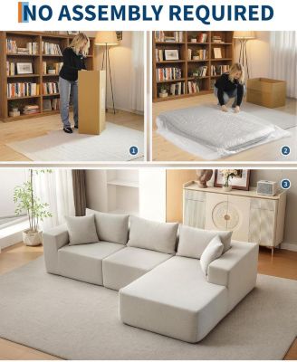 108" Modular Cloud Sectional Sofa, L-Shaped Couch with Chaise, Deep Seat, No Assembly