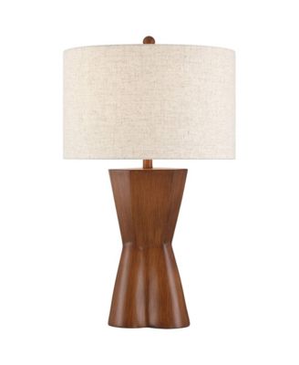 Tri 30" Tall Large Modern End 3-Way Table Lamp Faux Wood Finish Single  Shade Living Room Bedroom