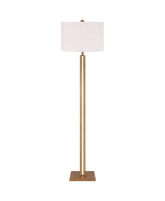 Brookline Farmhouse Rustic 63" Tall Standing Floor Lamp Column with LED Side Light  Wood Walnut Finish