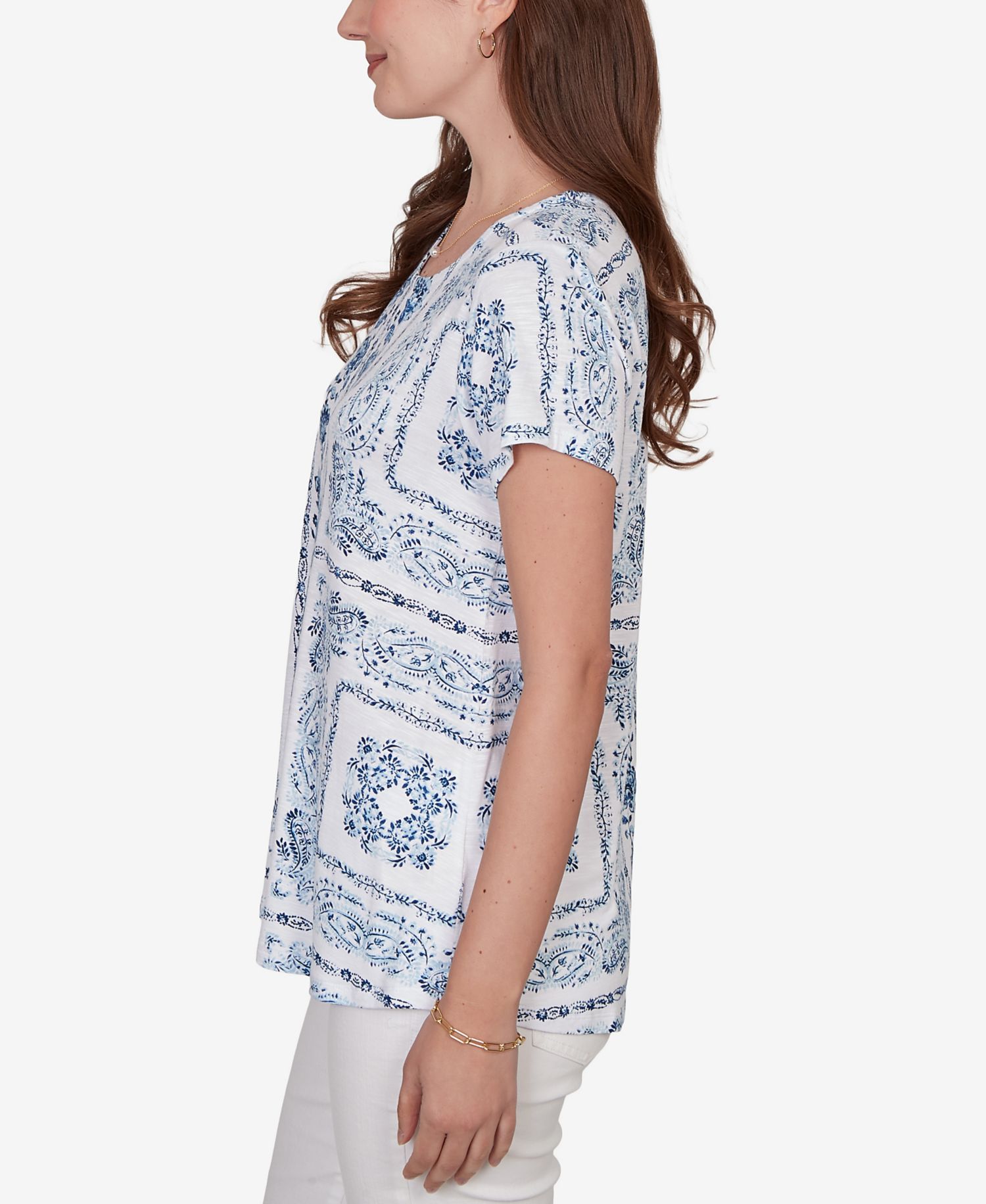 Petite Bandana Print Knit T-Shirt