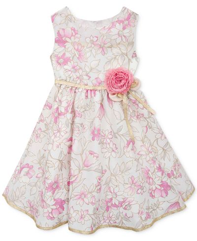 Rare Editions Pink & Ivory Floral Burnout Dress, Toddler & Little Girls (2T-6X)