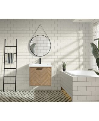 Carlsbad 24" Floating Bathroom Vanity Weathered Fir