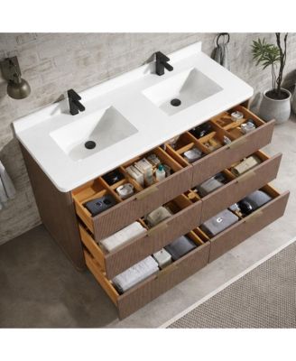 Aria 55" Bathroom Vanity Smoked Oak