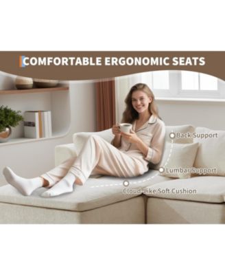 110" Cloud Sectional Sofa, L-Shaped Boneless Couch with Ottoman, 3-Seat Modular Sofa