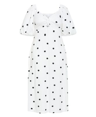 Women's Plus size Nala Spot Print Twist Front Dress