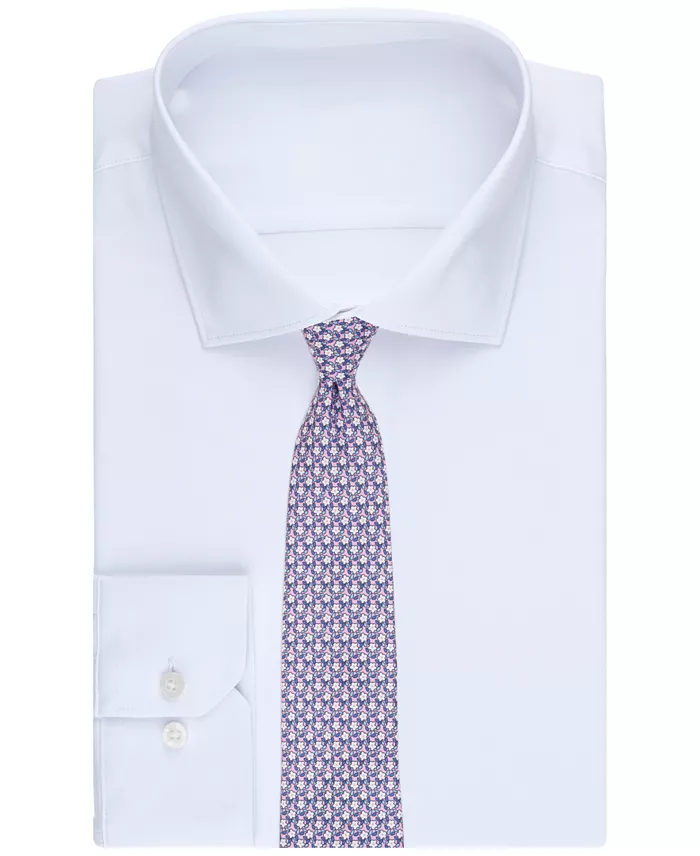 Men's Jean Floral Pattern Tie - thumbnail 3
