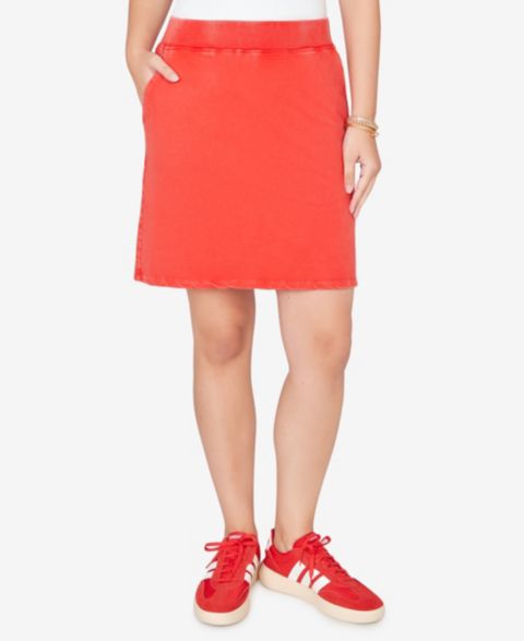 Женская юбка-шорты Ruby Rd. Petite French Terry Pull-On Skort, цвет: Красный