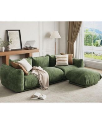 L-Shaped Modular Sectional Sofa, Chenille Cloud Couch with Deep Seat