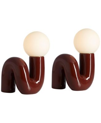 Fondant 11 1/2" Mid Century Modern Accent Table Lamps Set of 2