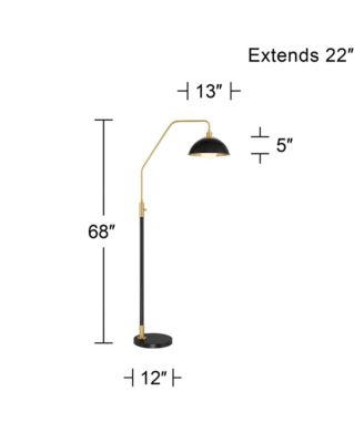 Baltar Modern 68 1/2" Tall Standing Floor Lamp Curved Arc Dimmable Metal Brass Finish Bedroom Dome Shade
