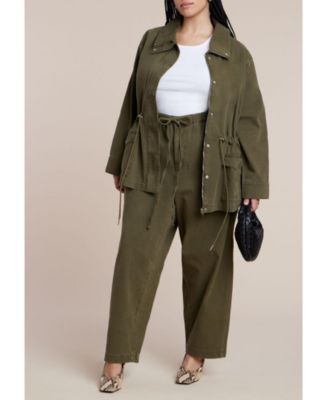 Women's Drawstring Waist Cargo Jacket