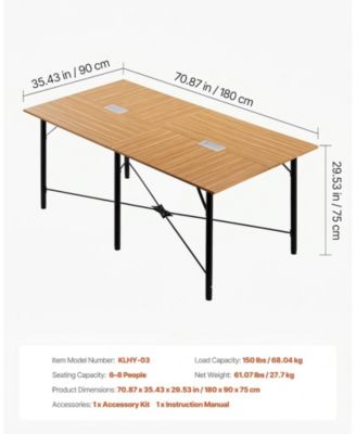 6 feet Rectangle Conference Table for 6-8 Person, Modern Office Meeting Desk with Metal Legs.