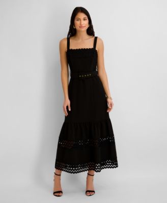 Women's Soft Touch Gab Square Neck Dress