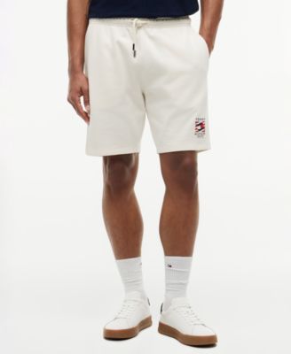 Men's Red,White, and Blue 10" Box Flag Drawstring Shorts