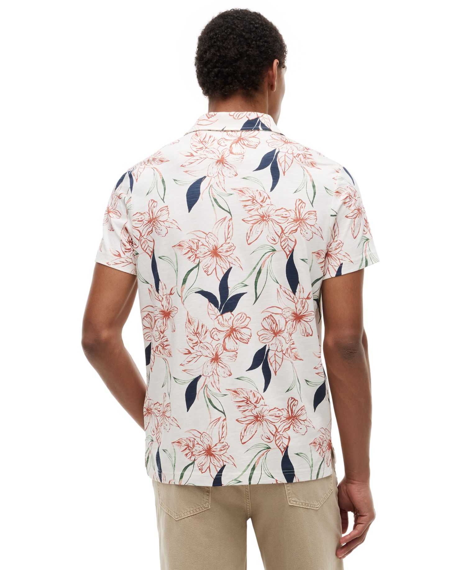 Men's Slub Jersey Allover Print Regular-Fit Polo Shirt
