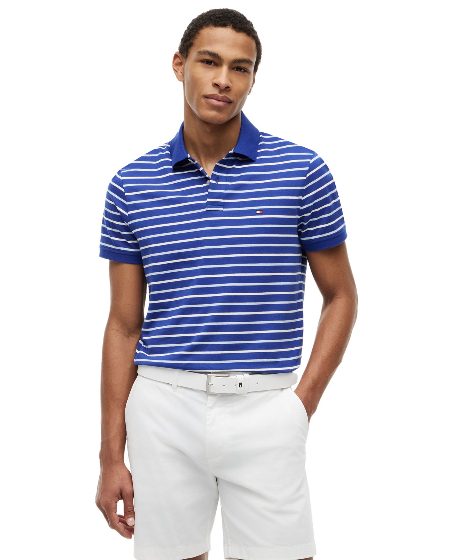 Men's Regular-Fit Smooth Touch Stripe Polo Shirt