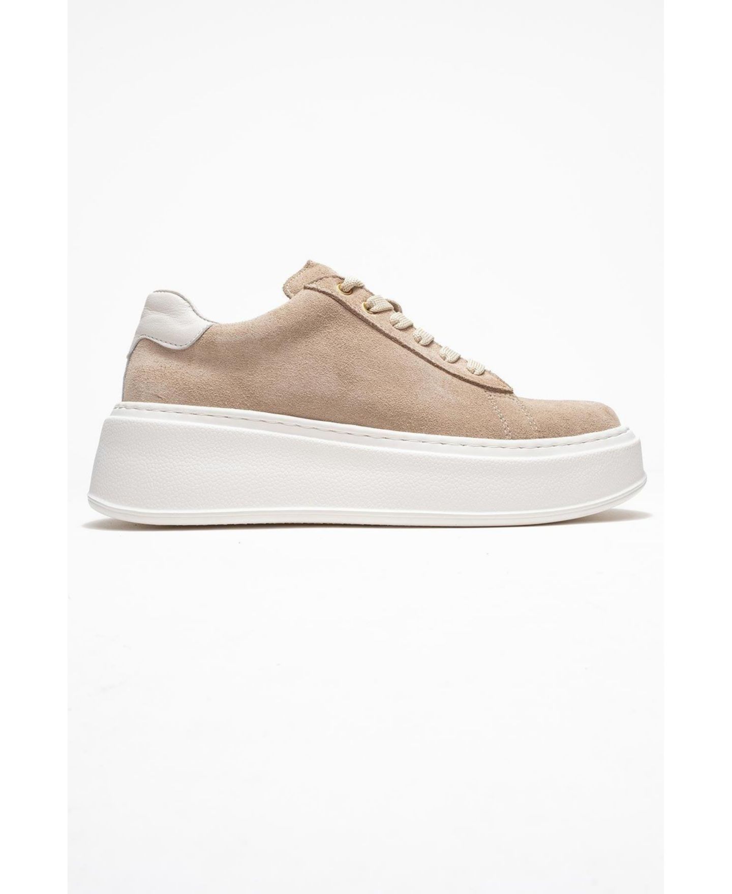 Женские кожаные кроссовки Forever & Always Shoes Paloma, цвет: Бежевый замшевый — фото 2