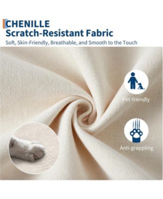 Modular Sectional Sofa L-Shaped Couch with Movable Ottoman- Convertible Chenille Sofa