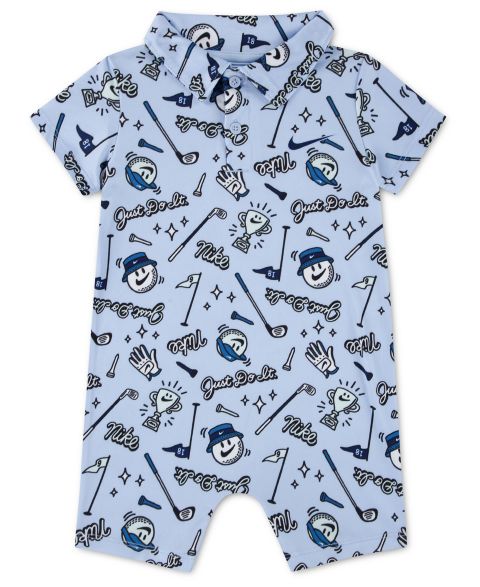 Комбинезон Nike Polo Golf Print Romper для мальчиков-малышей, цвет: Синий