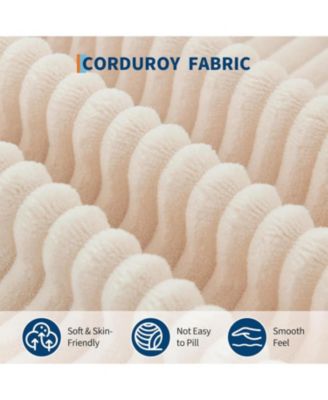 Cloud Sectional Couch with Throw Pillows- Large L-Shaped Corduroy Sofa- Left Chaise