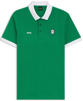 BOSS by Men's Paddy Mexico Flag Trim Polo Shirt