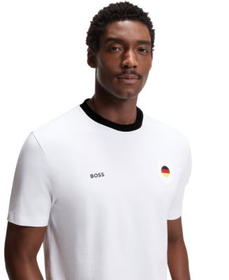 BOSS by Men's Stretch-Cotton Germany Country Flag Logo T-Shirt